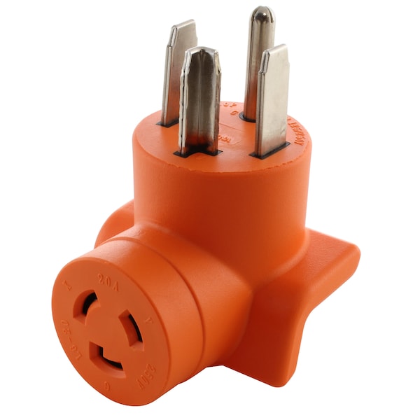 Ac Works Adapter NEMA 14-30P Dryer Plug to NEMA L6-20R Power Tools/Welder Connector - AD1430L620