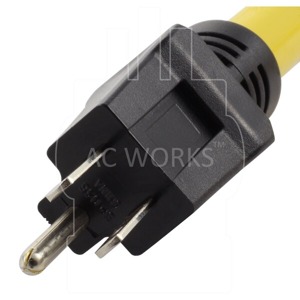 Ac Works 1.5FT Household 5-15P Plug to RV/Marine 50A Inlet Adapter - S515M50-018
