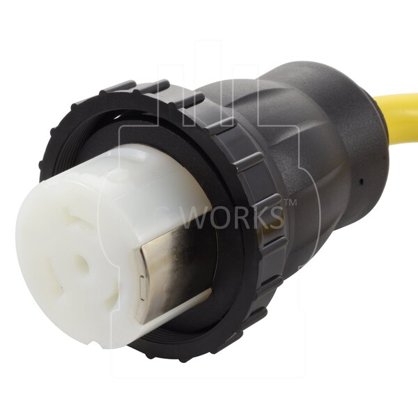 Ac Works 1.5FT Household 5-15P Plug to RV/Marine 50A Inlet Adapter - S515M50-018