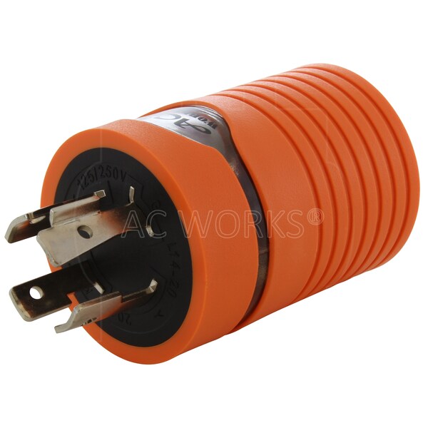 Ac Works L14-20P 20A 125/250V 4-Prong Plug to L5-20R 3-Prong 20A 125V Connector - ADL1420L520