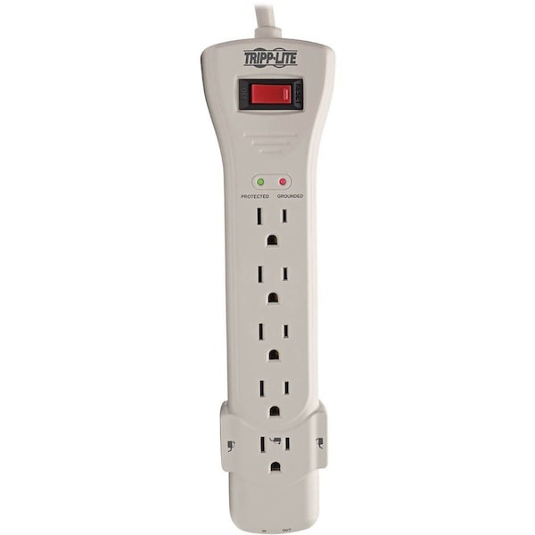 Tripp Lite Surge Protector, 7 Outlet, 2520 Joules, 15' Cord, Gray - TRPSUPER7TEL15