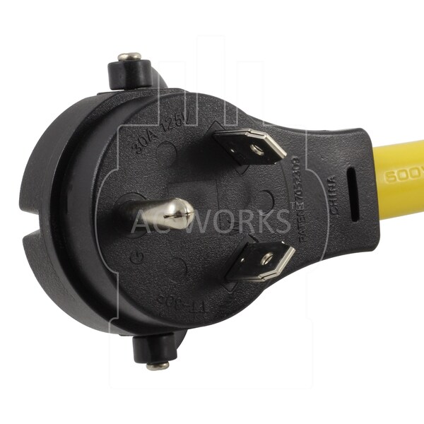 Ac Works 1.5FT RV 30A TT-30P Plug to SS2-50R RV/Marine 50A Detachable Inlet Connection - TTM50-018