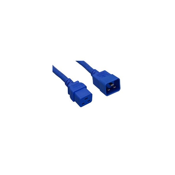 Swe-Tech 3C Heavy Duty Server Power Extension Cord, Blue, C20 to C19, 12AWG/3C, 20 Amp, 8 foot - FWT10W3-41208BL