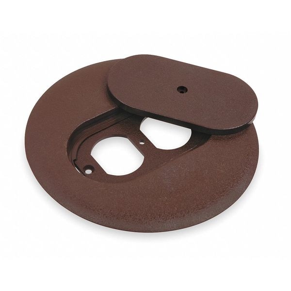 Steel City Electrical Box Cover, 1 Gang, Round, Polycarbonate - P 68 DRC BRN
