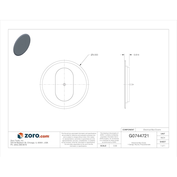 Steel City Electrical Box Cover, 1 Gang, Round, Polycarbonate - P 68 DRC BRN