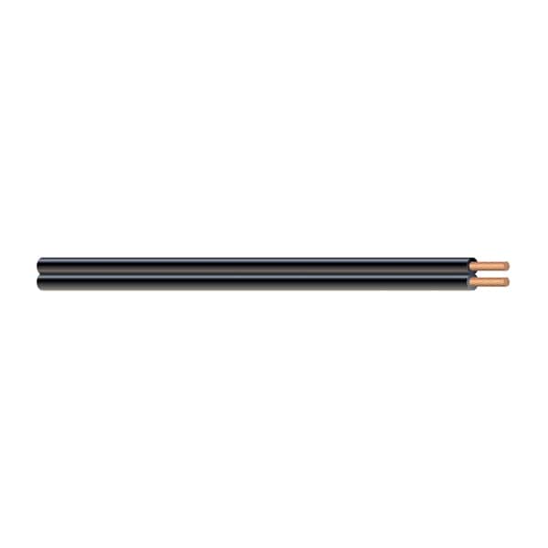 Southwire Portable Cord, 18 AWG, 2 C, Black, No Jacket, Stranded, 300V - FST0171200
