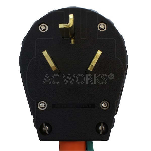 Ac Works 1.5FT 30A 3-Prong 10-30P Dryer Plug to Household Outlet with 20A Breaker - S1030CB520