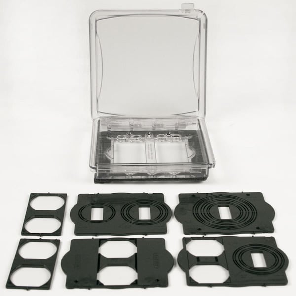 Taymac Weatherproof Cover, Double Gang Box Type, 2 Gangs, Polycarbonate, Blank/Flat Cover - MM1410C