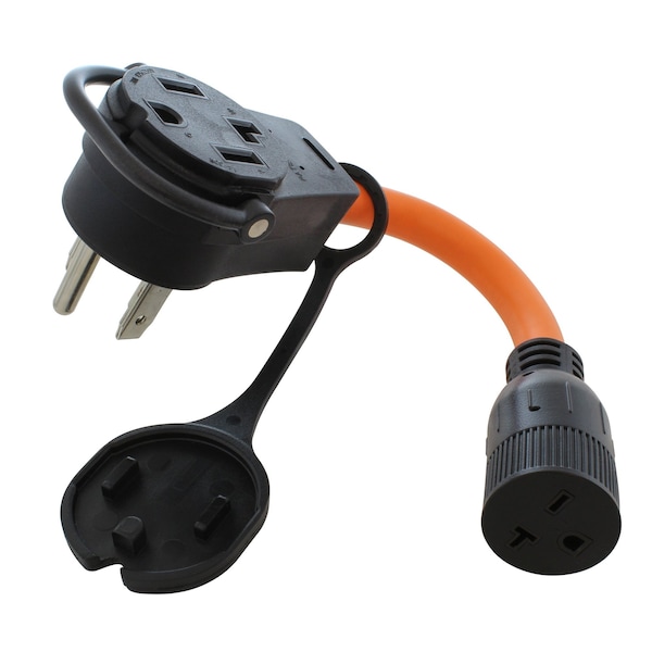 Ac Works 1FT 30 Amp 14-30 Piggy-Back Plug to 6-20 Connector Adapter Cord - PB1430620