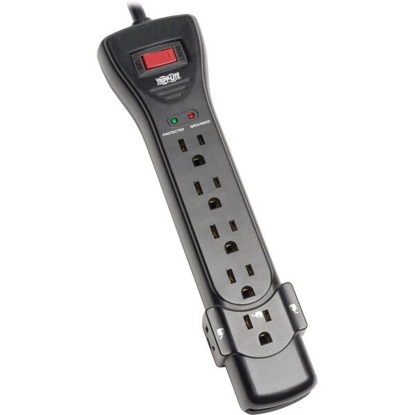 Tripp Lite Surge Protector, 7 Outlet, 2160 Joules, 7' Cord, Black - TRPSUPER7B