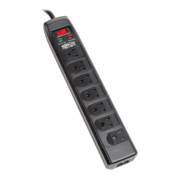Tripp Lite Surge, 7 Outlet, 6ft cord, 1440J, Modem - TLP706TELC
