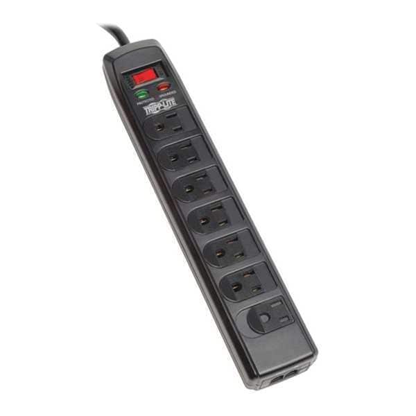Tripp Lite Surge, 7 Outlet, 6ft cord, 1440J, Modem - TLP706TELC