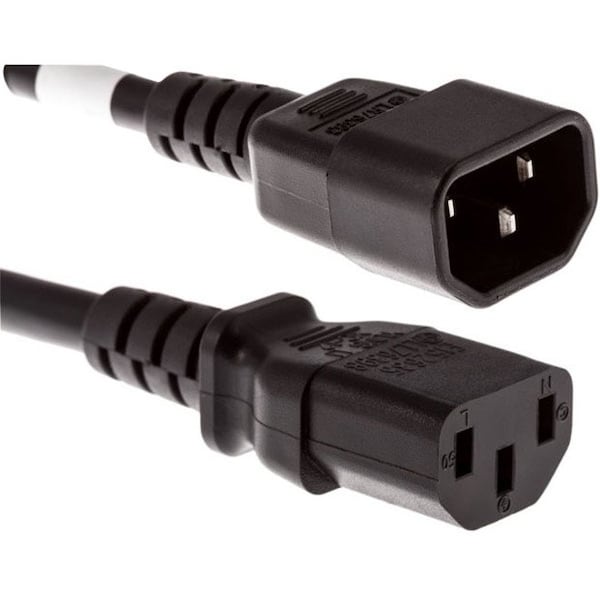 Unirise Usa 2Ft Black C13-C14 Pdu/ Server Ultra Flexible Power Cord, Svt, 10Amp,  - PWRC13C1402FBLK