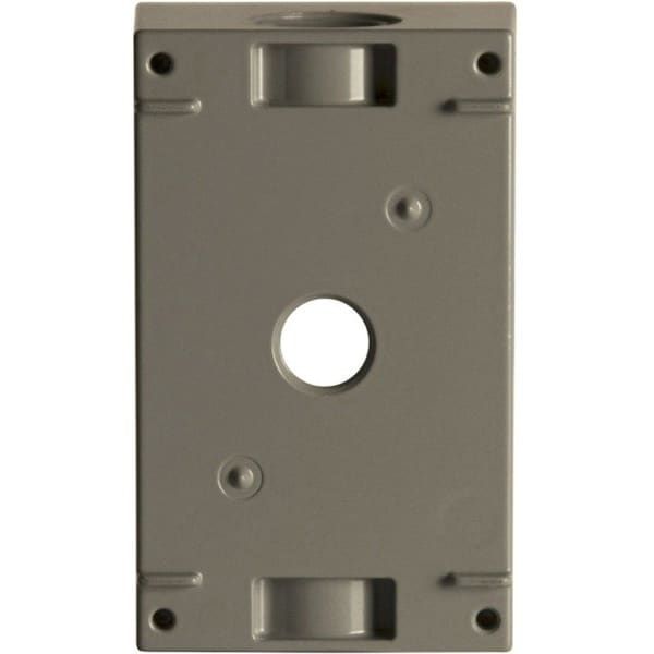 Bell Outdoor Weatherproof Electrical Box, 1 Gang, 1/2 in Hub Size, 3 Inlets, 4.5 in L, 2.75 in W, Aluminum, Gray - 5320-0