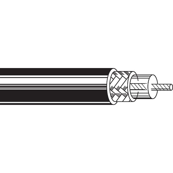 Belden RG8 13 STR BC PE 97% BC BRD, SHD PVC11A JKT UL1354 CMX, 1000FT - B9251