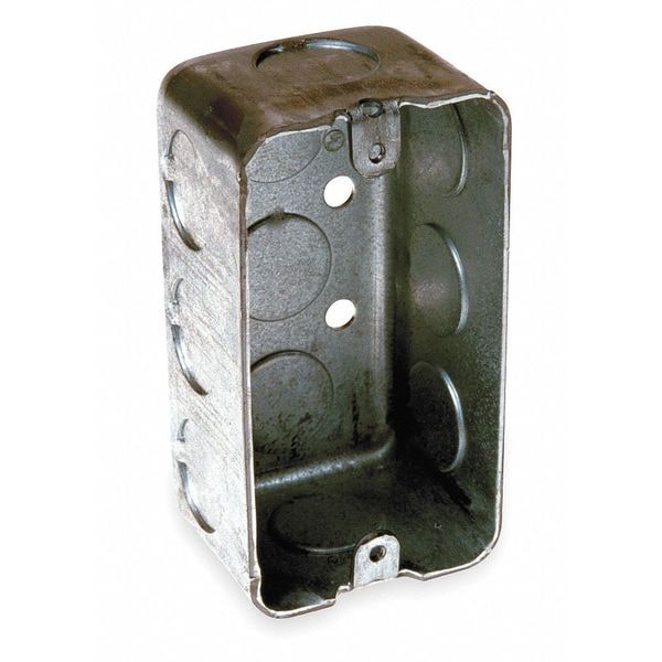 Raco Electrical Box, Handy, 1 Gang, Galvanized Zinc, 1-7/8 in D, 2 in W, 4 in L, 13 cu in Capacity - 660