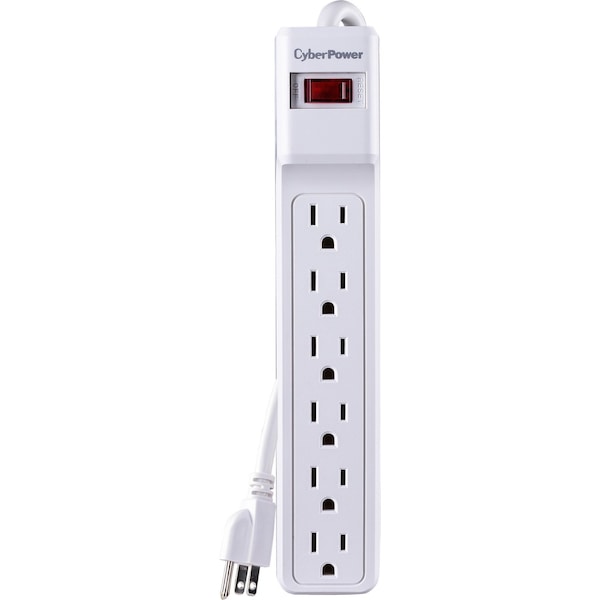 Cyberpower 6 Outlets 4 Ft Cord Emi/Rfi White $50K Ceg - CSB606W