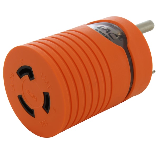 Ac Works Generator Adapter RV 30A TT-30P to L5-20R 20A 3-Prong Locking Connector - ADTTL520
