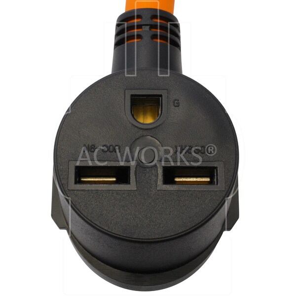Ac Works 10-50P 3-Prong Older Range/Welder/Dryer Plug to 6-30R 3-Prong 30 Amp 250 Volt HVAC Female Adapter - S1050630-018