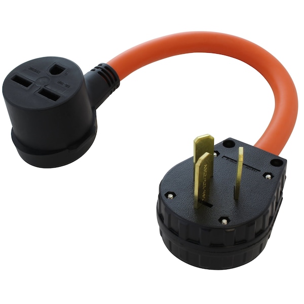 Ac Works 10-50P 3-Prong Older Range/Welder/Dryer Plug to 6-30R 3-Prong 30 Amp 250 Volt HVAC Female Adapter - S1050630-018
