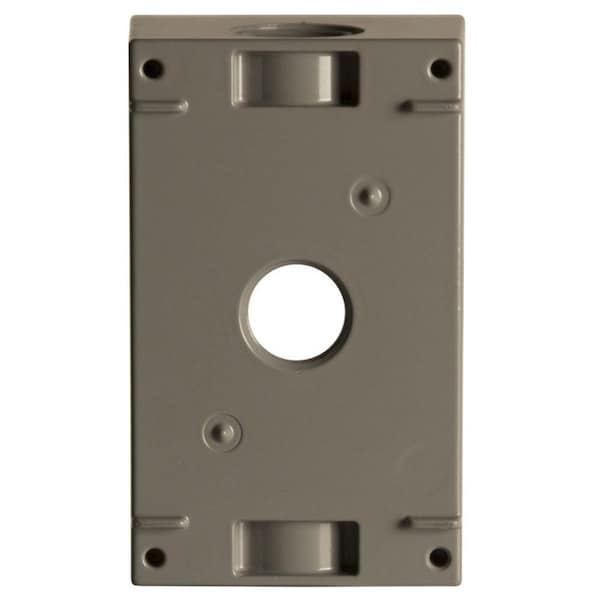 Bell Outdoor Weatherproof Electrical Box, 1 Gang, 3/4 in Hub Size, 3 Inlets, 4.5 in L, 2.75 in W, Aluminum, Gray - 5324-0