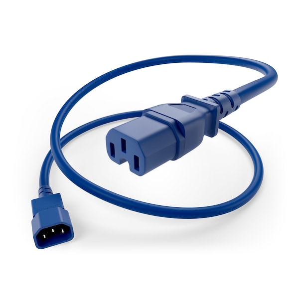 Unirise Usa 10Ft Power Cord C14-C15 15Amp Blue - PWCD-C14C15-15A-10F-BLU