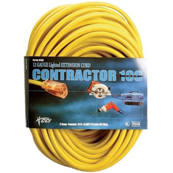 Woods Wire 50 Ft Yellow Vinyl Extension Cord With Lighted End - WO390922