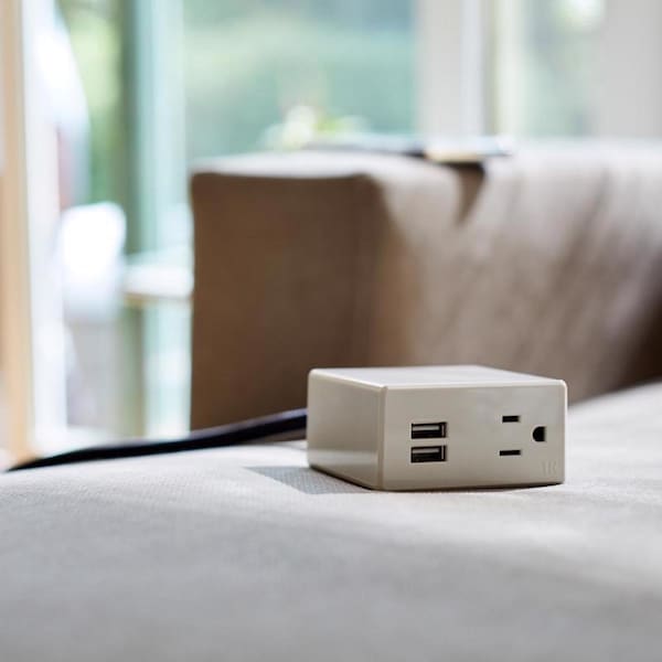 Charg 10 ft. L 2 outlets Power Hub w/USB ports White - BE03806A1065S