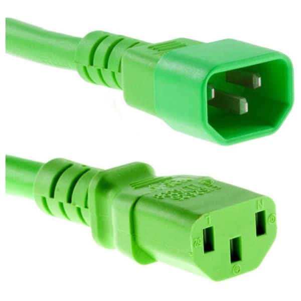 Unirise Usa 2Ft Green C13-C14 Pdu/ Server Ultra Flexible Power Cord, Svt, 10Amp,  - PWRC13C1402FGRN