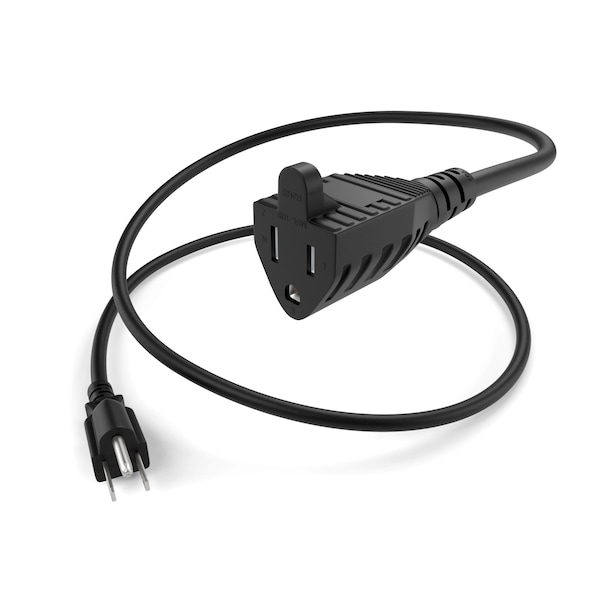 Unirise Usa Power Cord, 5/15P-5/15R, 15Amp, 14Awg, Black, 50Ft - PWCD-515P515R-15A-50F-BLK