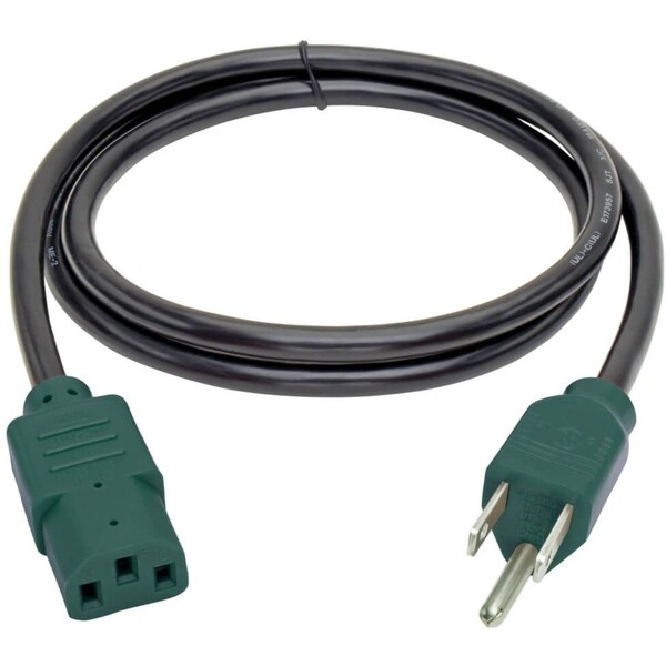 Tripp Lite Power Cord, 5-15P to C13, 10A, 18AWG, 4ft - P006-004-GN