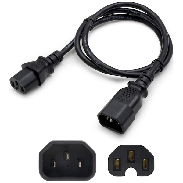 Add-On 1.8M (6Ft) C14 To C15 14Awg 100-250V Power Extension Cable - ADD-C142C1514AWG6FT