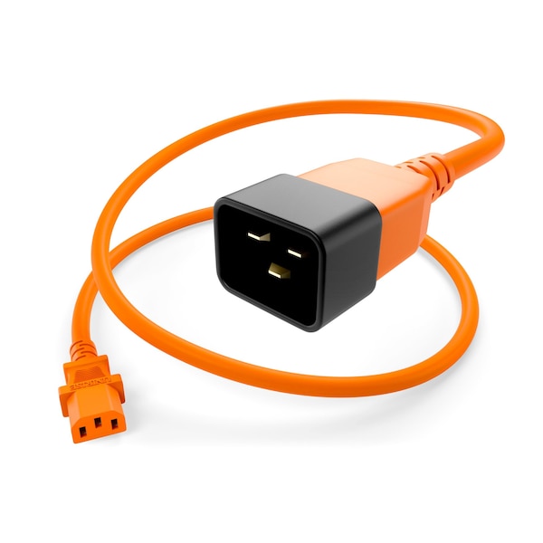 Unirise Usa 4Ft Orange C13-C20 Pdu Power Cord, Sjt, 15Amp, 250V - PWCD-C13C20-15A-04F-ORG