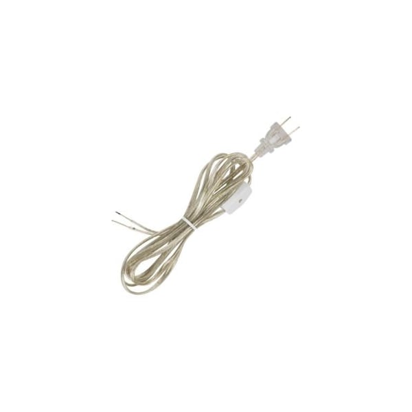 Satco Satco 90-1585 8 Ft. SPT-1 Cord Set with Line Switch, Clear Silver - 90/1585