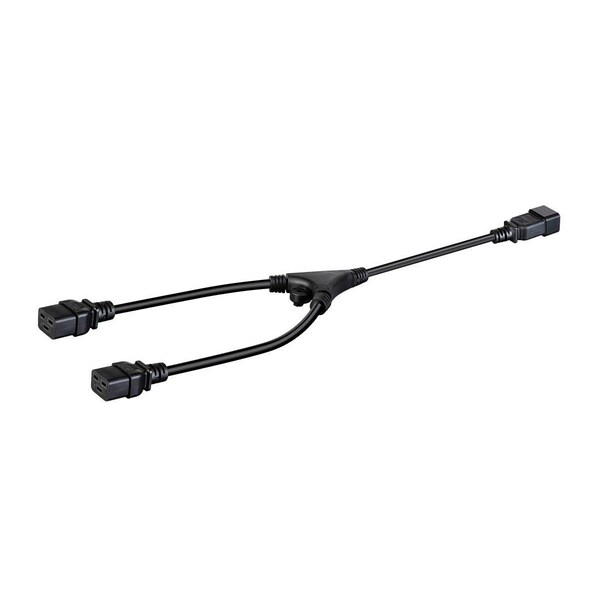 Monoprice Heavy Duty Splitter Power Cord - 2x IEC 60320 C19 to IEC 60320 C20_ 12 - 35117