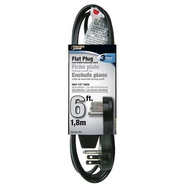Powerzone Extension Cord, 16 AWG, Indoor, 3 Outlets, 6 ft - OR932606