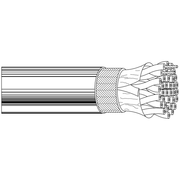 Belden Multi-conductor Cable, 22 AWG, 8 C, Chrome, PVC, Stranded, 300V AC - 8304 0601000