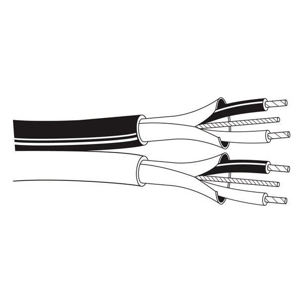 Belden Multi-Conductor Cable, 22 AWG, 4 C, Black, Red, PVC, Stranded, 300V AC, Indoor - 9451D J77U1000