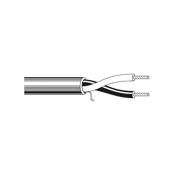 Belden Multi-Conductor Cable, 16 AWG, 2 C, Black, PVC, Stranded, 300V AC, Indoor - 5200UP 0101000