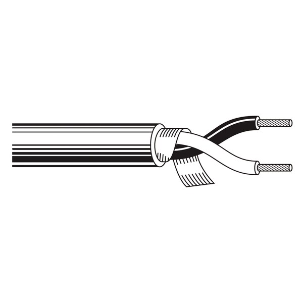 Belden Multi-Conductor Cable, 20 AWG, 2 C, Chrome, PVC, Stranded, 300V AC, Indoor - 8759 0601000