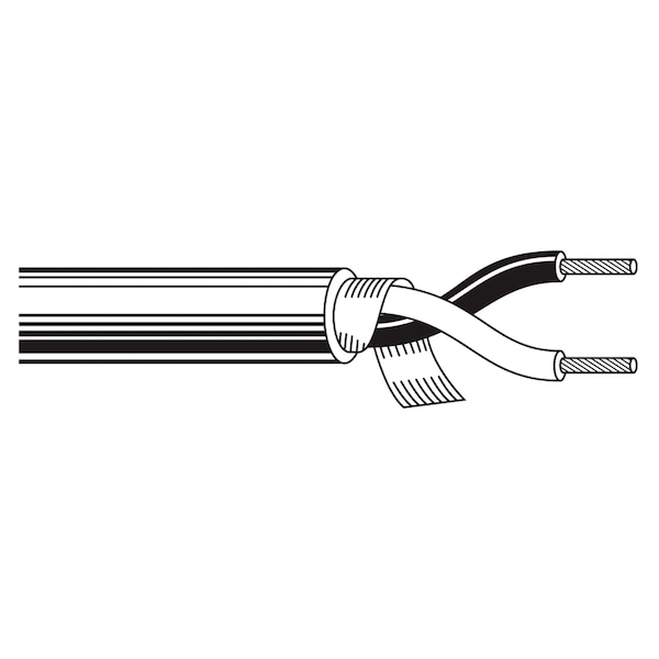 Belden Multi-Conductor Cable, 22 AWG, 2 C, Chrome, PVC, Stranded, 300V AC, Indoor - 8737 0601000