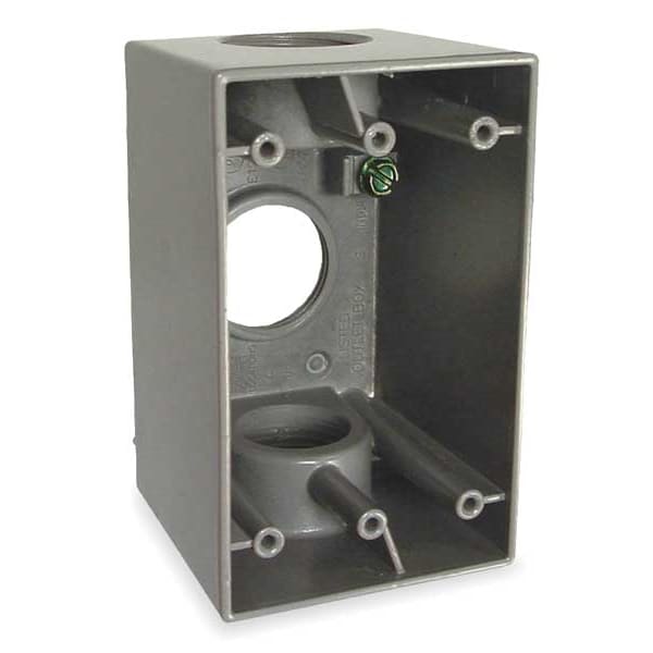 Bell Outdoor Weatherproof Electrical Box, 22.5 cu in, Single Gang Box Type, 1 Gang, Aluminum, Rectangular Shape - 5387-0