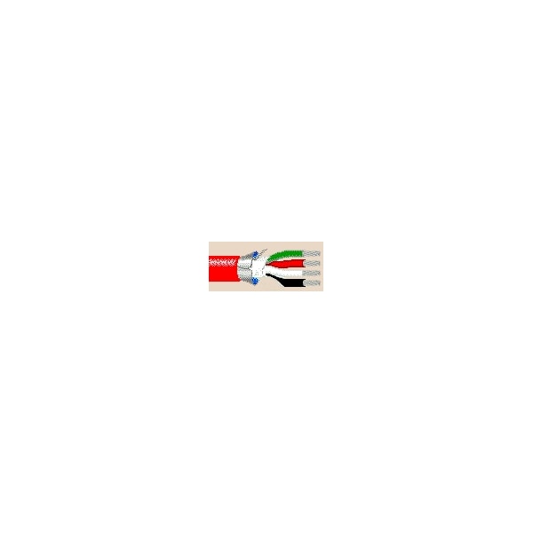Belden Multi-Conductor Cable, 22 AWG, 4 C, Red, Rubber, Stranded, 600V AC, Indoor - 83396 002500
