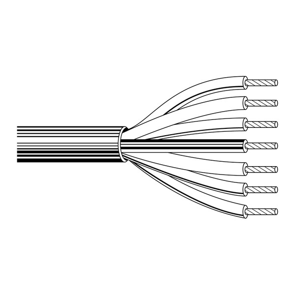 Belden Multi-Conductor Cable, 20 AWG, 9 C, Chrome, PVC, Stranded, 300V AC, Indoor - 9455 0601000