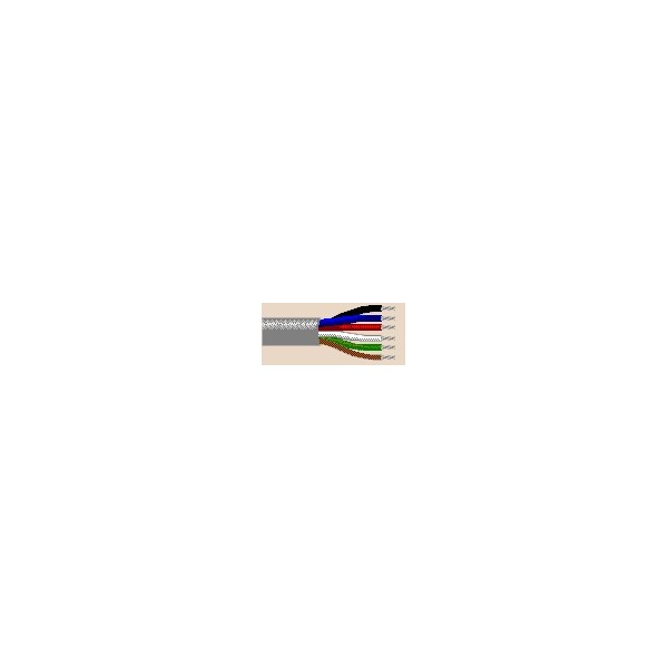 Belden Multi-Conductor Cable, 22 AWG, 6 C, Chrome, PVC, Stranded, 150V AC - 8446 0601000