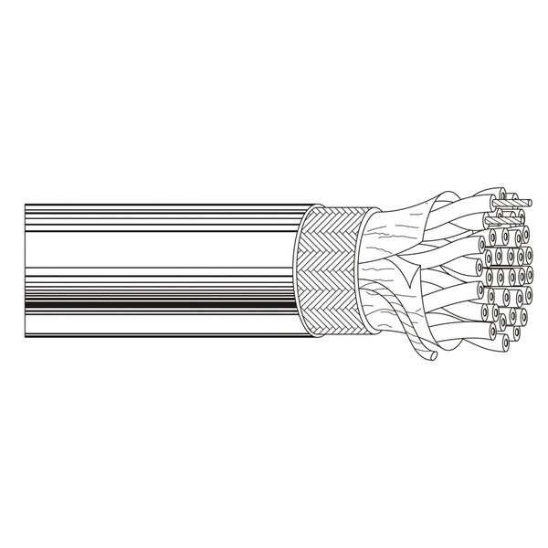 Belden Multi-conductor Cable, 24 AWG, 36 C, Chrome, PVC, Stranded, 30V AC, Indoor - 8118 0601000