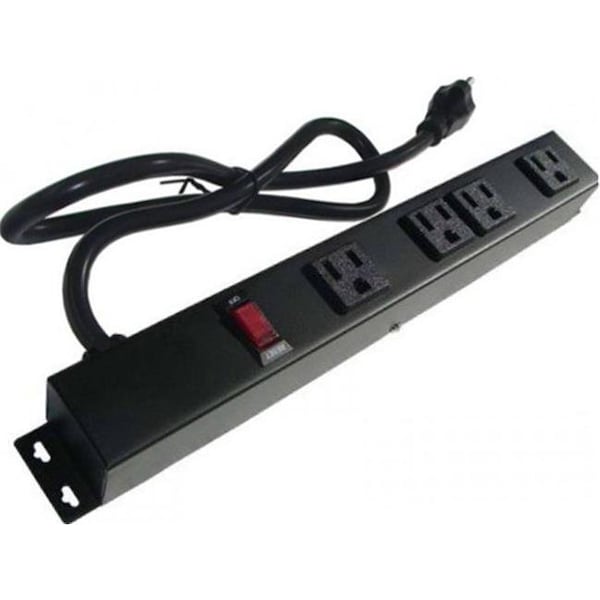 X1 X1 EPS-10431E 12 in. 4-Outlet Metal Power Strip; Beige - EPS-10431E