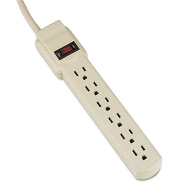 Innovera Innovera 73304 Six-Outlet Power Strip; 4-Foot Cord; 1.94 x 10.19 x 1.19; Ivory - 73304
