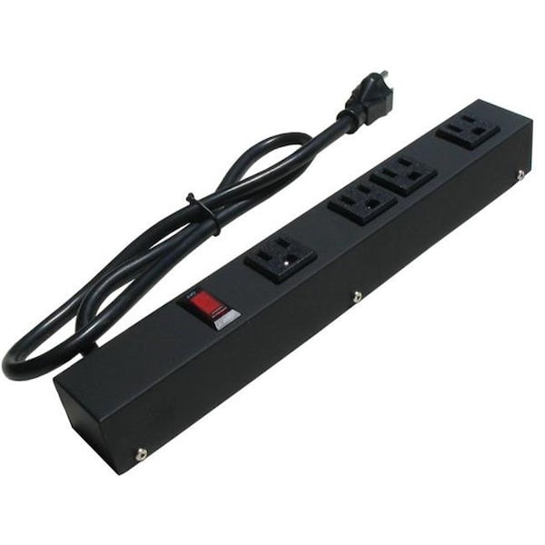 E-Dustry e-dustry EPS-10431 12 in. 4 Outlet Metal Power Strip - EPS-10431