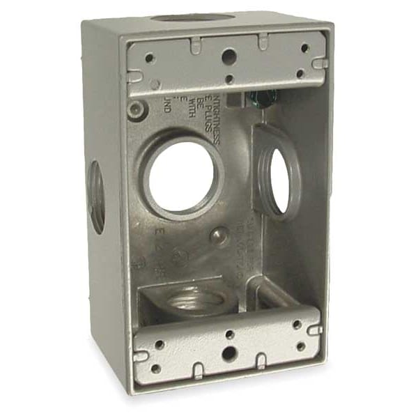 Bell Outdoor Weatherproof Electrical Box, 18.3 cu in, Outlet Box Type, 1 Gang, Aluminum, Rectangular Shape - 5332-0